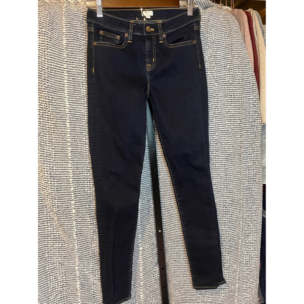J‎ Crew Stretch Dark Wash Denim Jeans Womens Size 28x30 Skinny Fit